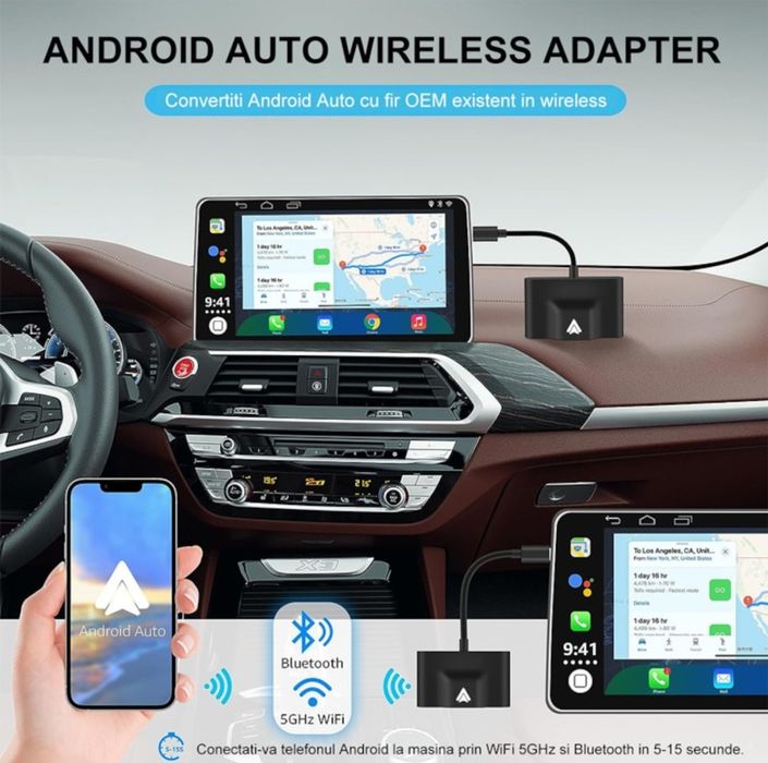 Modul Android Auto wireless, Pentru autoturisme, Adaptor de la wired la wireless