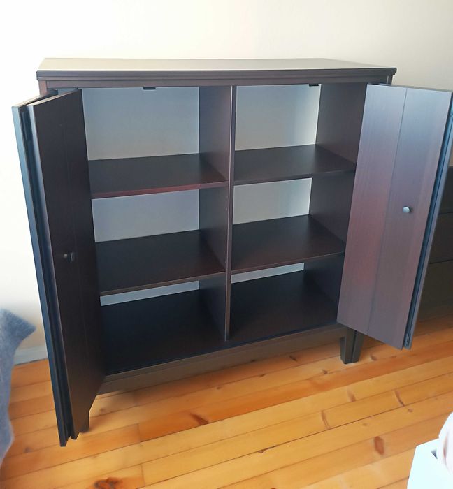 IKEA IDANÄS шкаф със сгъваеми врати, 121x135 см и скрин с 6 шкафчета, 162x95 см