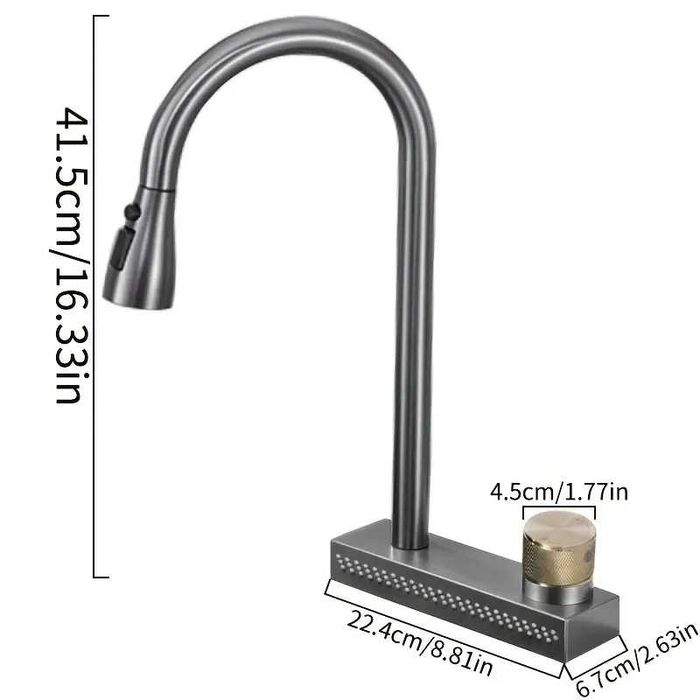 Мултифункционален смесител за кухня с функция водопад изтеглящ се