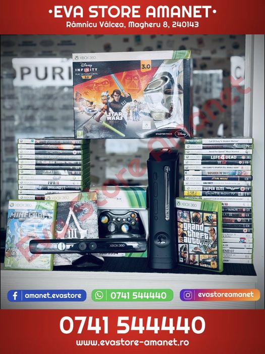 Consola Gaming Microsoft xBox 360 Elite 120GB + Colectie 52 Jocuri