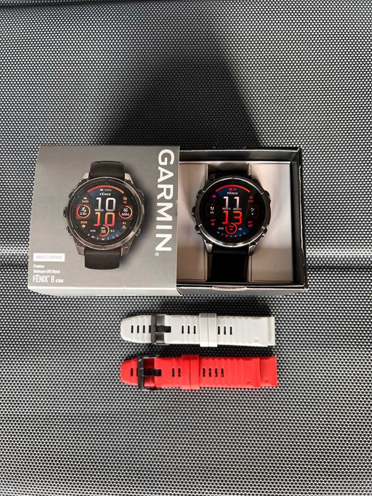 Vand ceas Garmin Fenix 8 47mm | AMOLED | SAPPHIRE | DLC Carbon Gray
