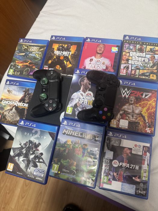 Vand ps4 slim 1tb cu 2 controlere si jocuri