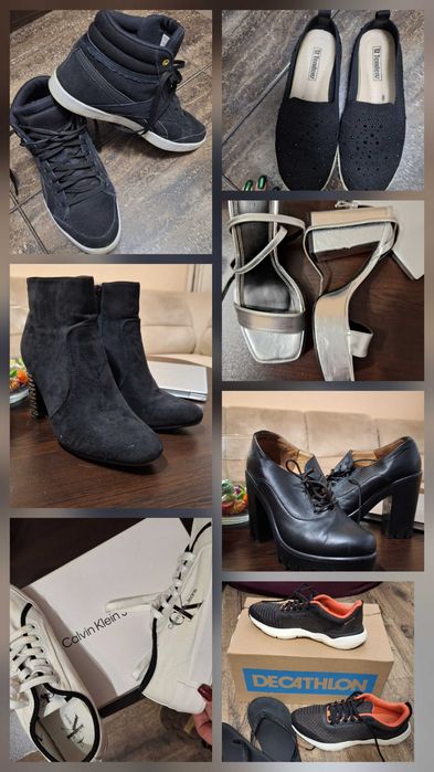Мега-лот женской обуви 7 пар (Reebok, Calvin Klein, Tendenz, Bershka) за 50€! Все 37-38 размер