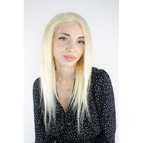 100% естествена Virgin Remy руса лейс фронт перука серия Белисима