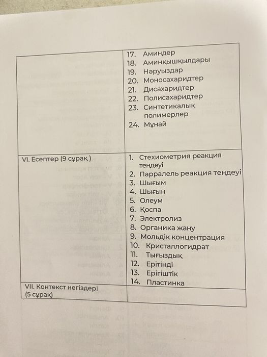 ҰБТ Химия 30 нұсқа