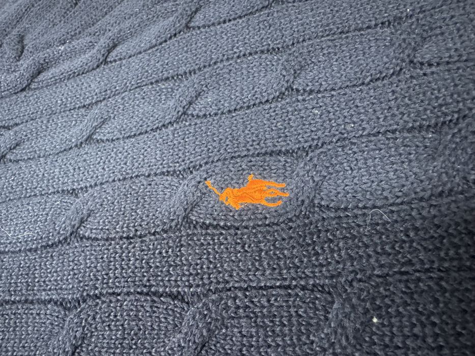 Pulover tricotat Polo ralph lauren premium quality bleumarin & orange