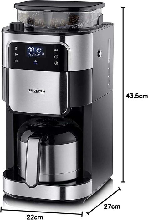 Шварц Кафемашина с мелачка Severin KA 4810, 1000W, 1.35 л, LCD дисплей