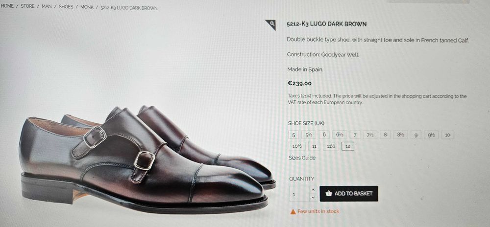 Испански ъжки обувки Berwick 1707,като нови.Номер 45