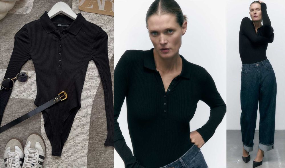 Бодита с дълъг ръкав Zara, XS/S