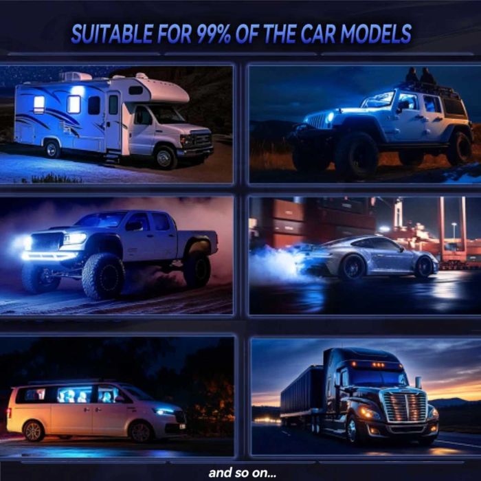 Компактен 10” автомобилен 800W активен субуфер с RGB  и дистанционно