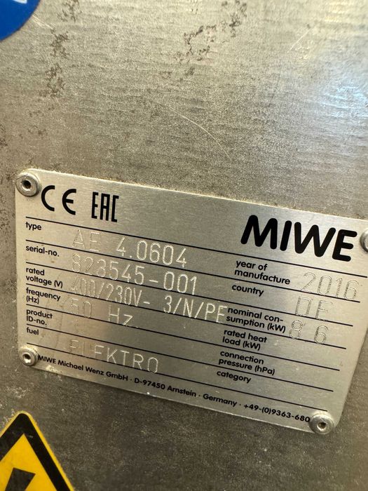 Cuptor electric dublu pentru patiserie MIWE AERO 2016