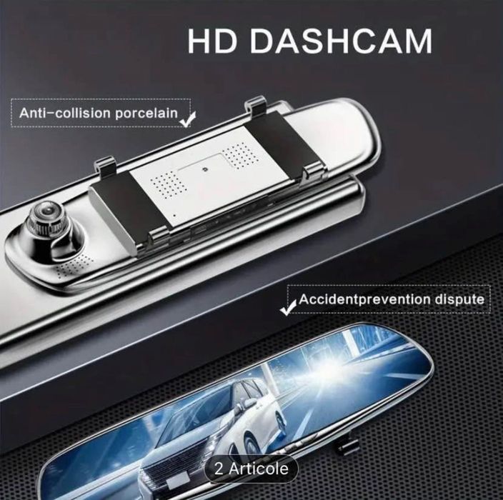 Cameră de bord HD cu 2 camere și card de 64GB cadou