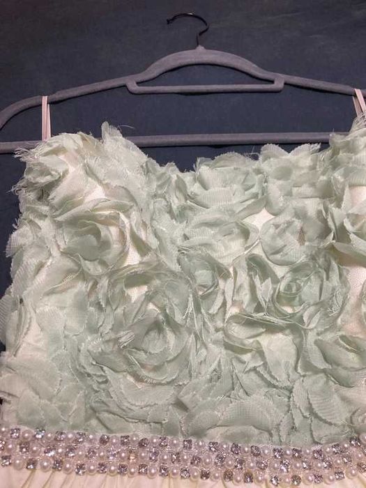 Rochița banchet XS, în talie strasuri și perle