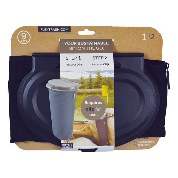 Cos de gunoi pentru masina Cartrash, fixare bord sau tetiere scaun, 9 litri, Negru