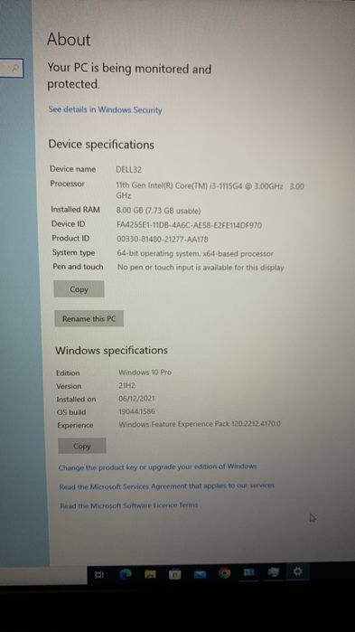 Laptop Dell Vostro 15 3000 8GB RAM