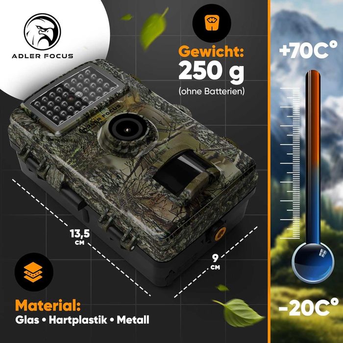 Камера за дива природа Adler Focus, 20MP Full HD с 32G карта памет