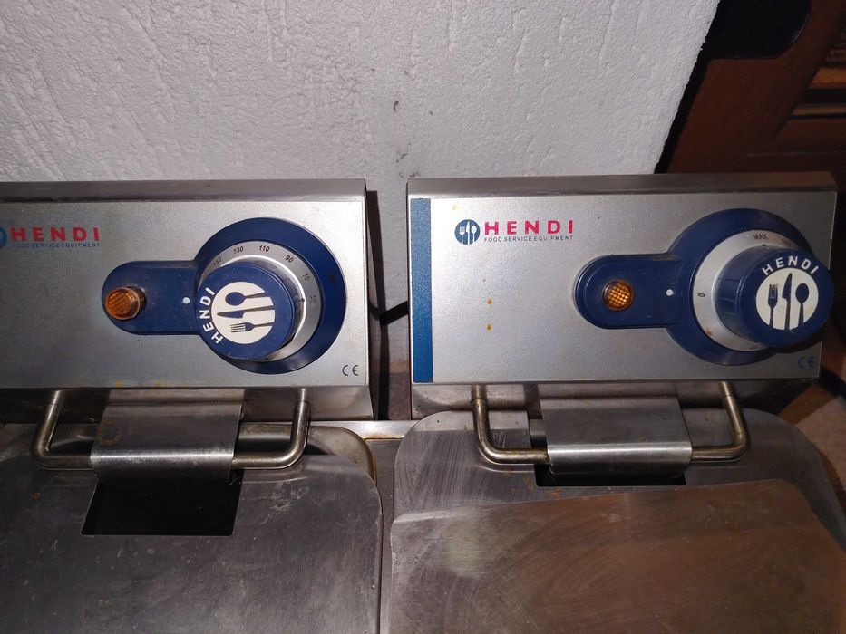 Friteuză Profesională Dublă Hendi Blue Line 2x4L – Inox, Stare Bună