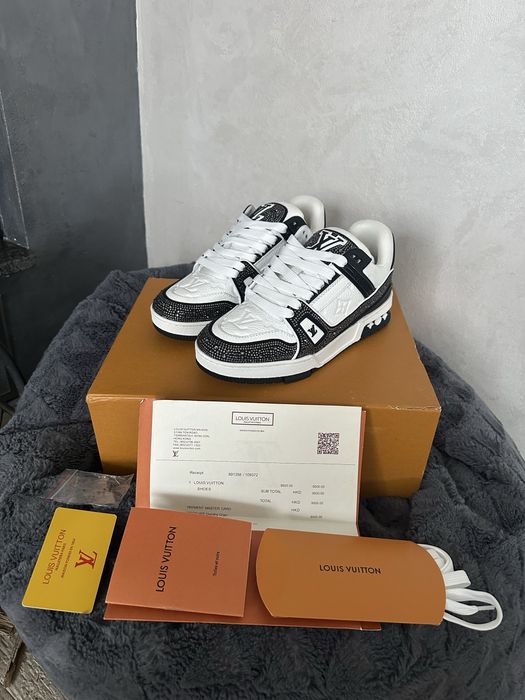 Louis Vuitton LV Trainers White Black Rhinestones