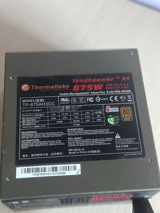 Sursa modulara Thermaltake Toughpower XT 875w