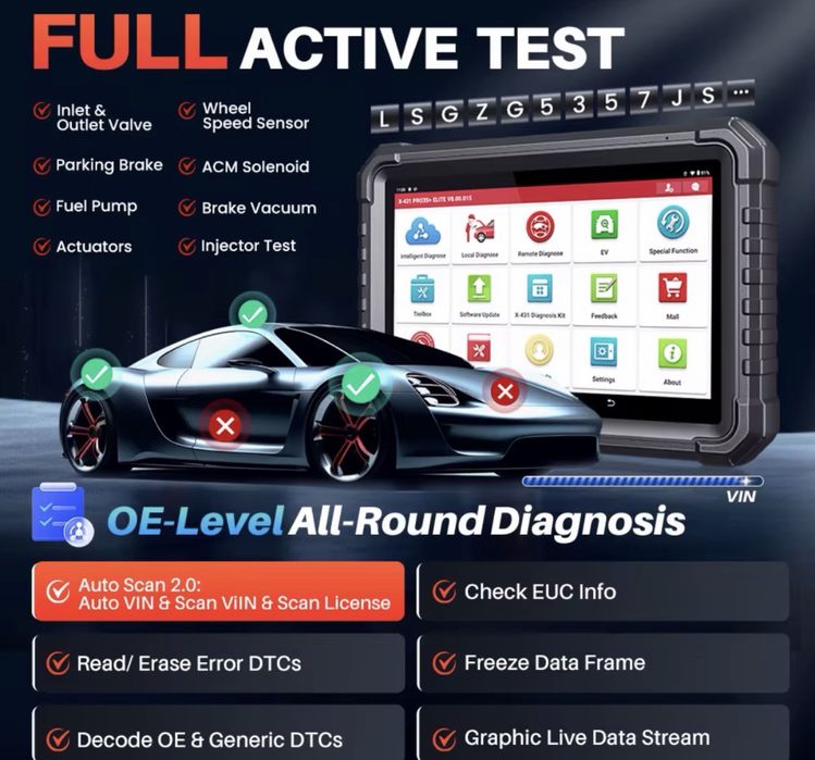Tester/Diagnoza Launch x431-PRO3+Elite original cu 2 ani Update uri