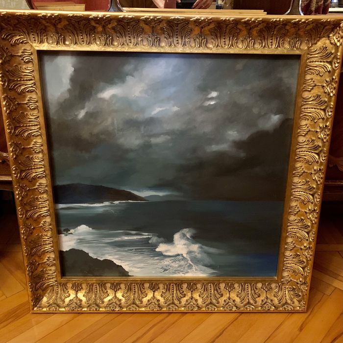 Картина маслом с красивой рамой