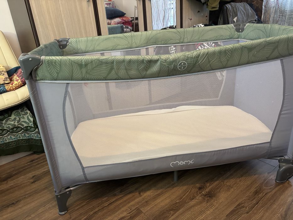 Pat pliabil Momi, cu saltea si husa