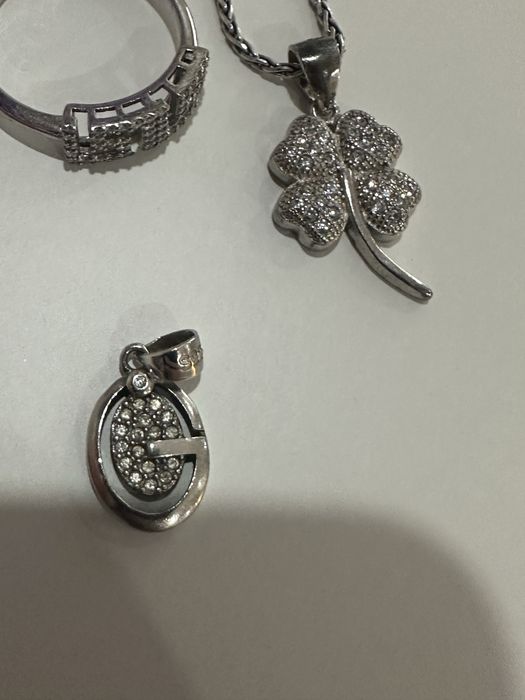 Сребърни синджир,гривна пръстен