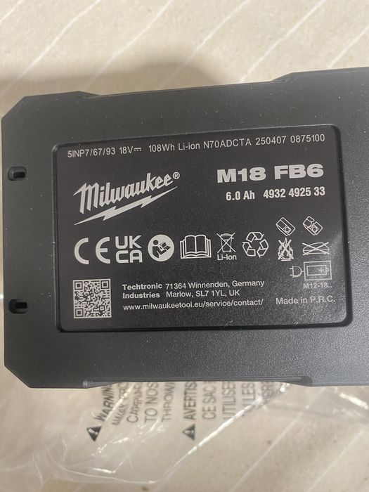 Milwaukee baterie 6 H forge noua, trimit cu verificare colet