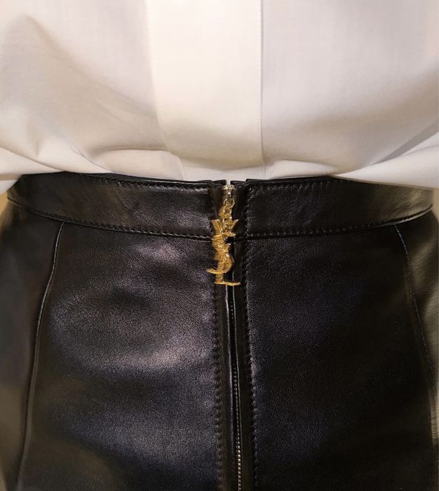 Saint lauren кожена пола