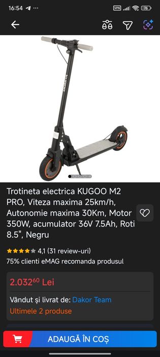 Trotineta electrica KUGOO M2 PRO garantie pana pe 23.12.2027