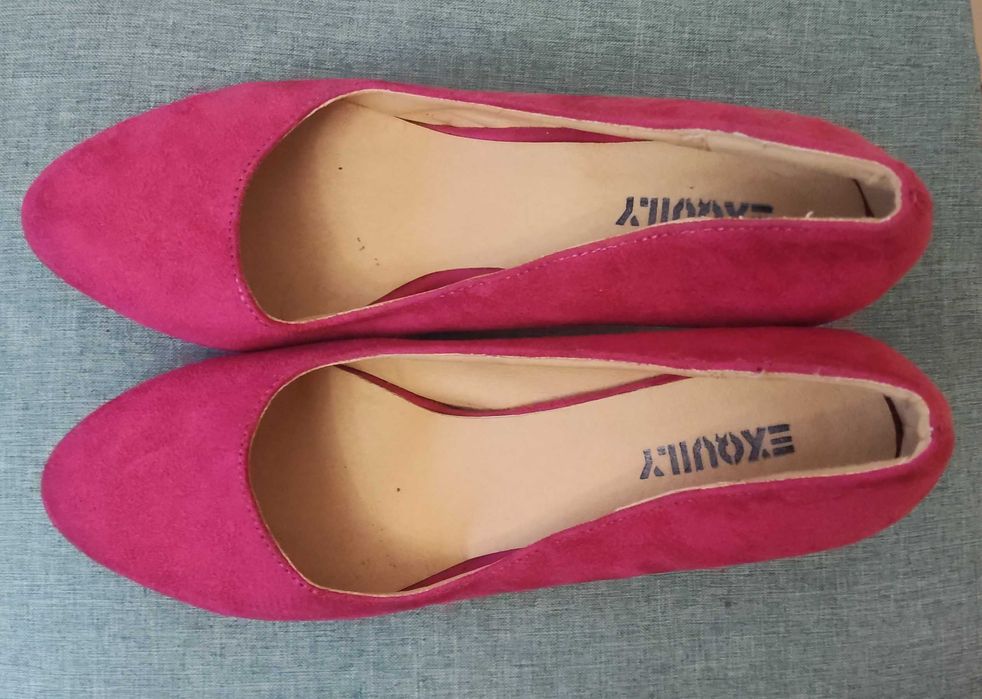 Елегантни велурени дамски обувки Exquily с висок ток номер 39