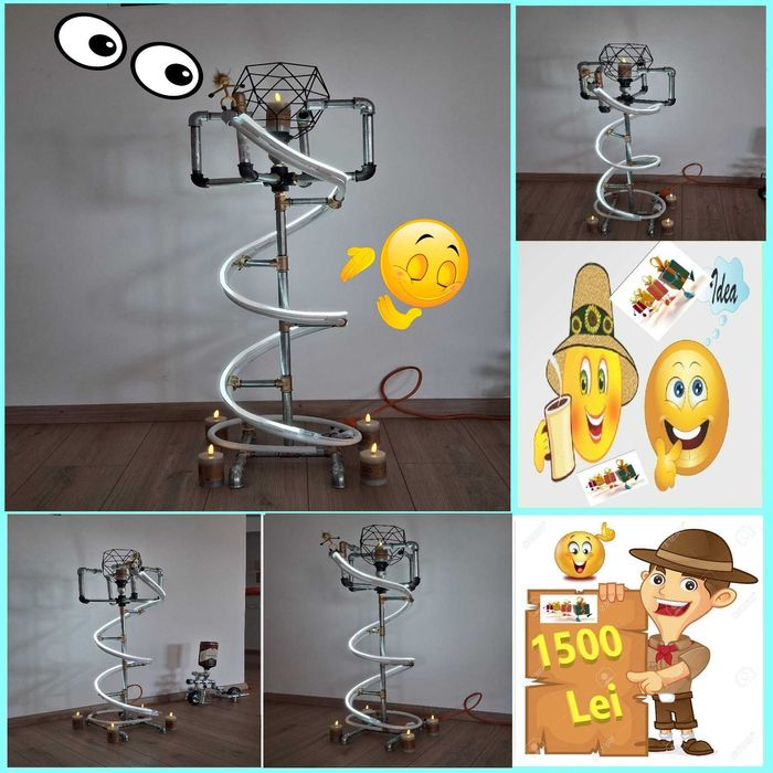 Veioza Aplica Lampadar  Stil Industrial Pentru Casa  Gradina Int-Ext