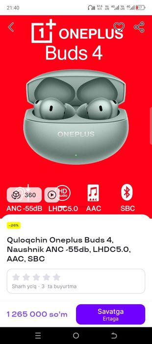 OnePlus bud's 4 orginal naushnik.