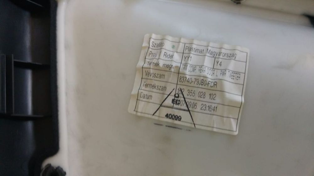 fata tapiterie usa stanga spate fiat sedici 16