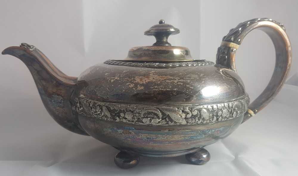 Superb ceainic vechi argintat art nouveau