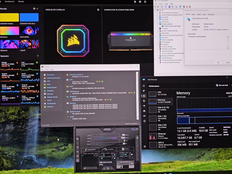 Pc Gaming/Workstation i7-14700K Rtx 5080 32Gb  2Tb