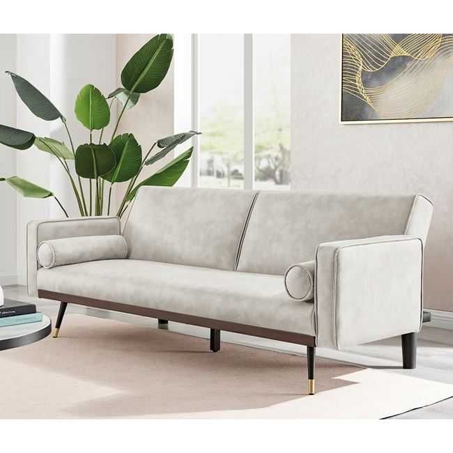 Триместен клик-клак диван Ε9443, Висококачествена дамаска, 3 цвята