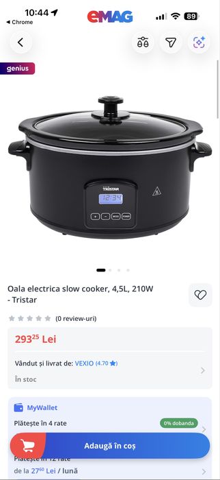 Oala electrica slow cooker, 4,5L, 210W - Tristar