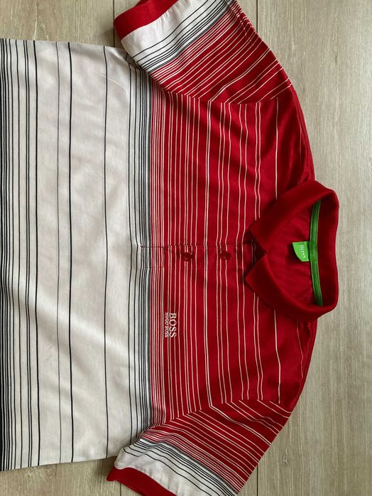 Hugo Boss Green Modern Fit polo t shirt поло тениска размер L