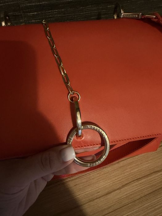 Geanta Musette piele naturala Rosu-Corai