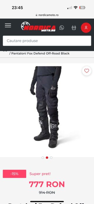 Pantalon enduro offroad ATV Fox defender ITB 36 L