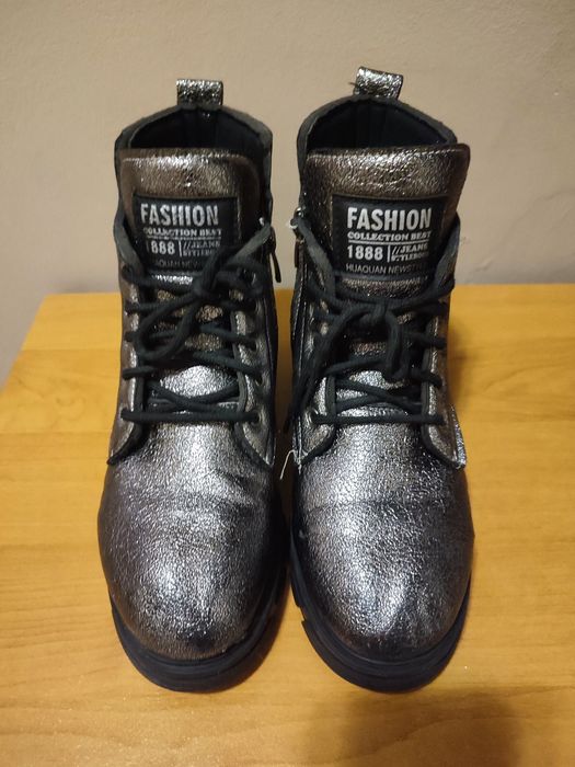 Ботуши, 36, боти 35 сребристосиво, ном 34 леопардов принт