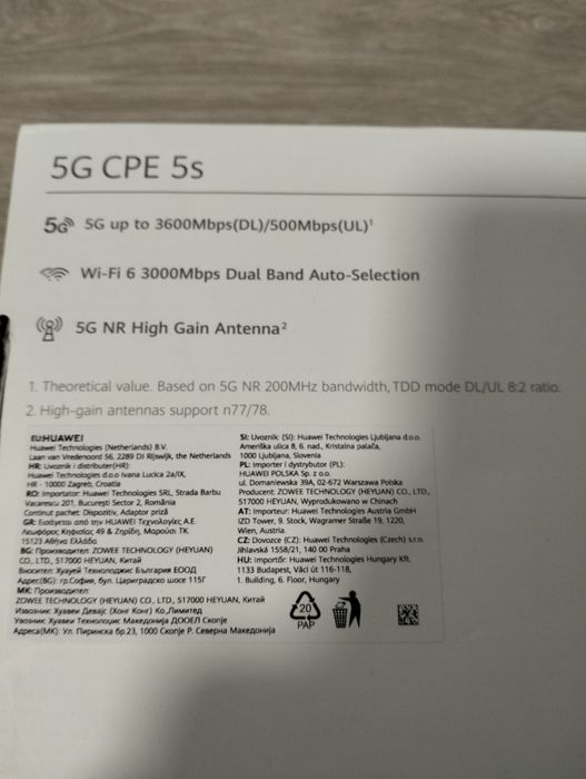 PRET DOAR AZI! Router 5G Sim Huawei CPE 5s Wi-Fi 6 Dual Band 3000MB/s