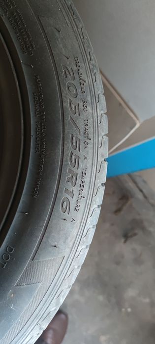 4 buc: Jante tabla 5x100 pe 16 inch, echipate cu anvelope 205/55R16