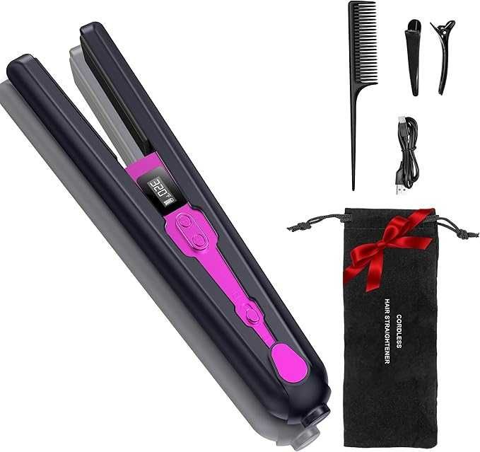 Rychi 2 в 1 безжична преса за коса и маша за изправяне и накъдряне