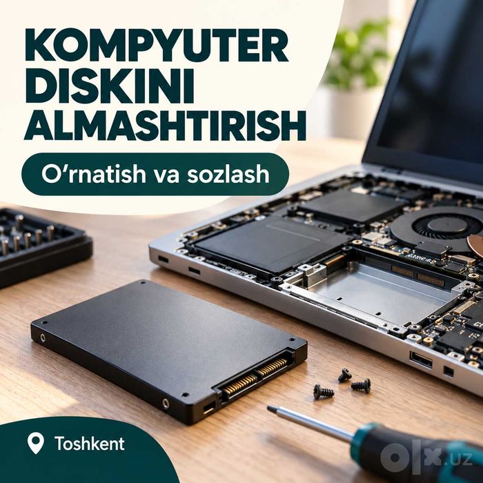 Kompyuter yoki noutbuk diskini almashtirish — Toshkent