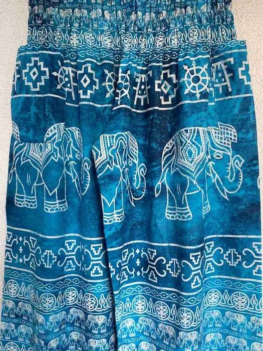 Pantaloni turcoaz, vara, subtiri, S/36, Nou