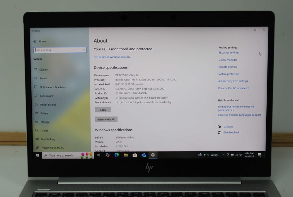 Лаптоп HP EliteBook 840 G6 i5-8265U/8GB/256SSD