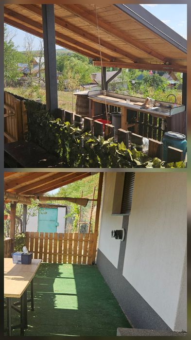 Casa 3 camere, bucatarie, baie, beci si teren 4600 mp, panouri solare