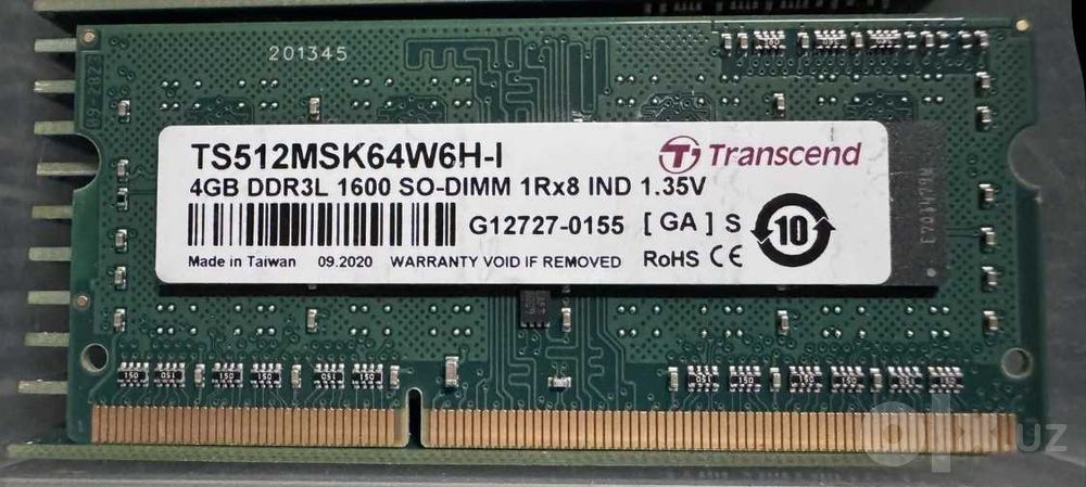 Оперативная память Samsung-Transcend-DDR3L SO-DIMM- DIMM 4GB (1600MHz)